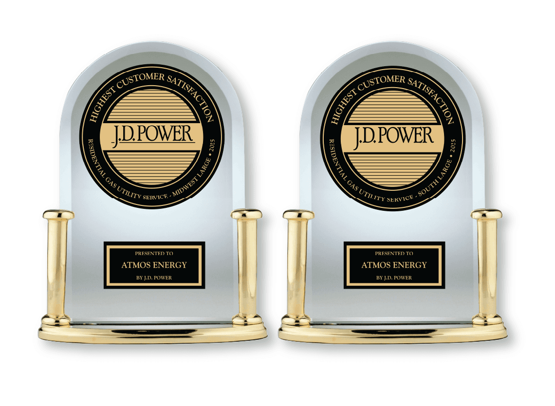 #1 in Customer Satisfaction with Residential Natural Gas Service in the Midwest & South among Large Utilities. For J.D. Power 2025 award information, visit jdpower.com/awards.