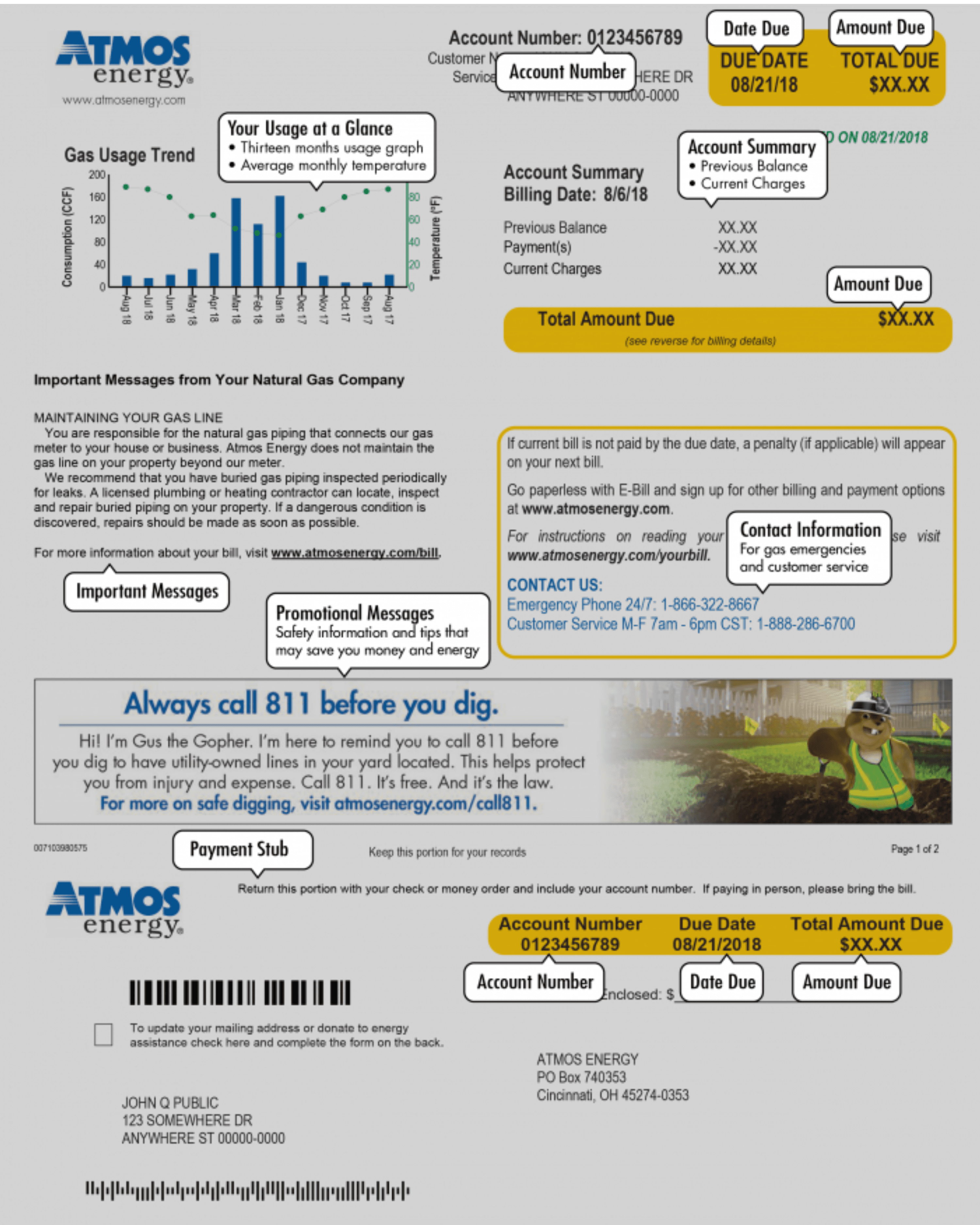 Atmos Energy bill page 1